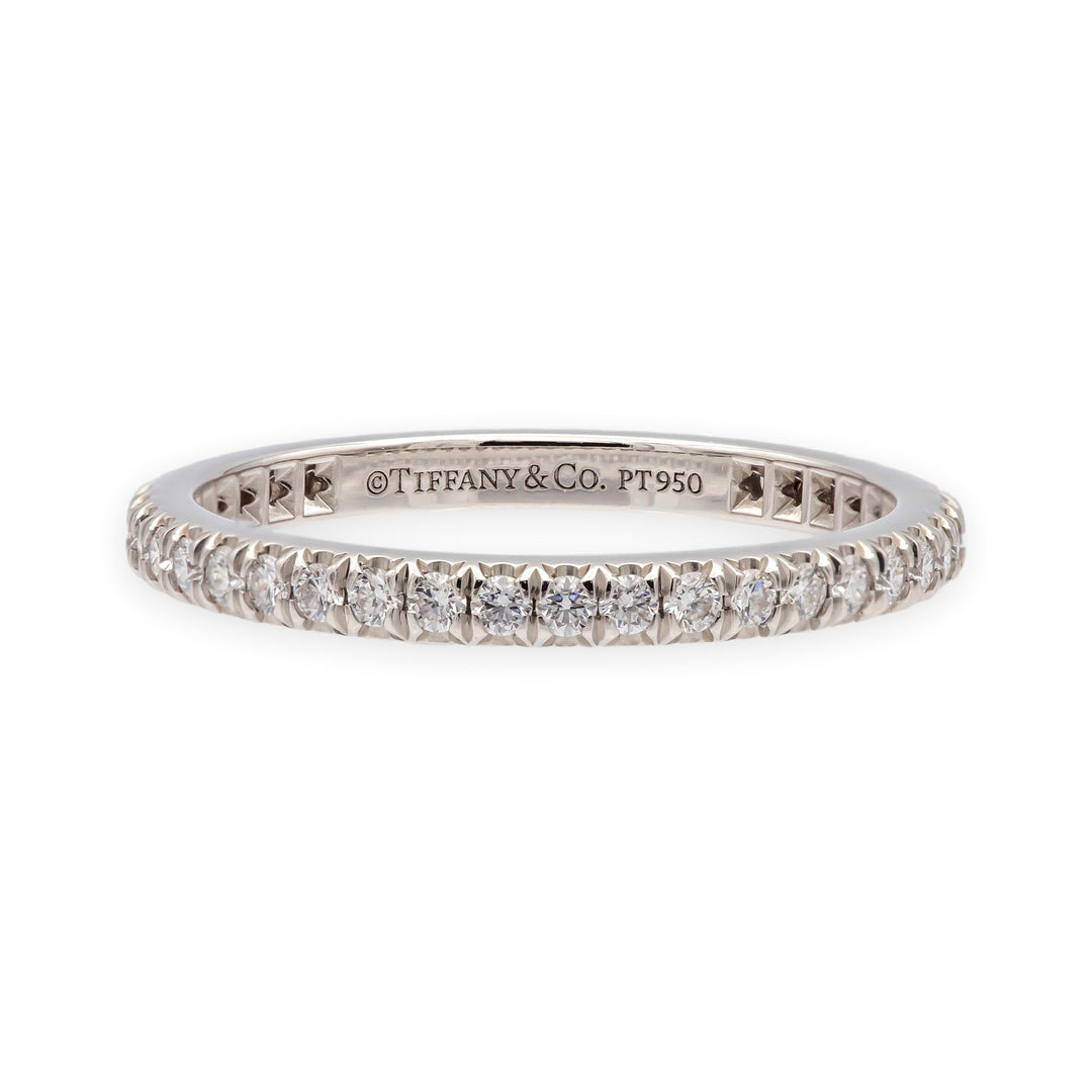 Tiffany and Co. Platinum Soleste Full Circle Round Diamond Band Size 5.5