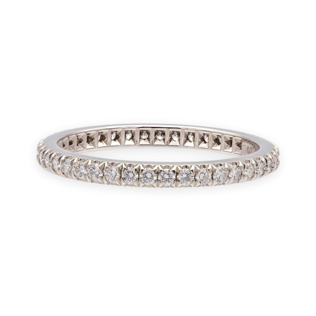 Tiffany and Co. Platinum Soleste Full Circle Round Diamond Band Size 5.5