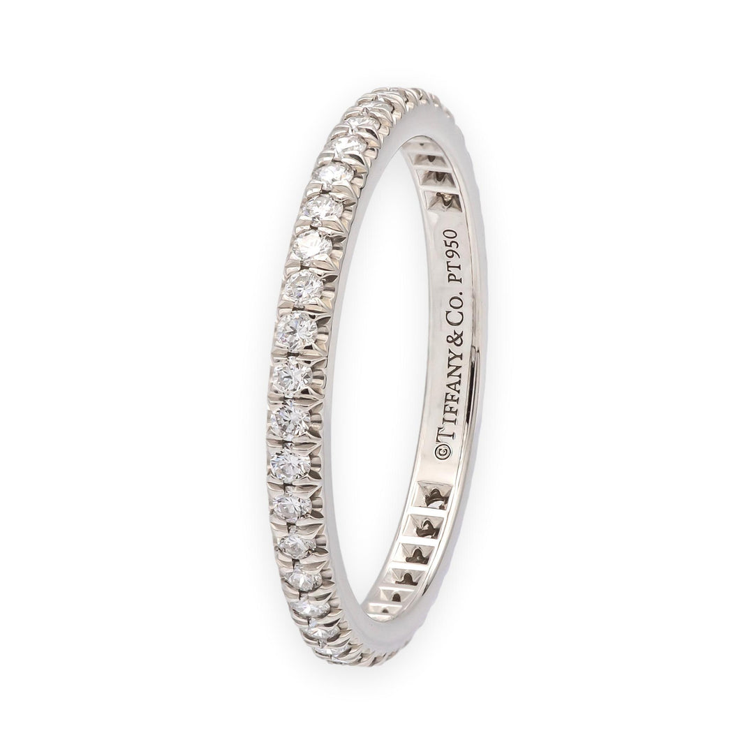 Tiffany and Co. Platinum Soleste Full Circle Round Diamond Band Size 5.5