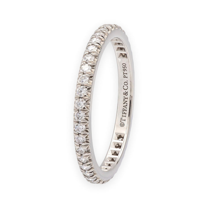 Tiffany and Co. Platinum Soleste Full Circle Round Diamond Band Size 5.5