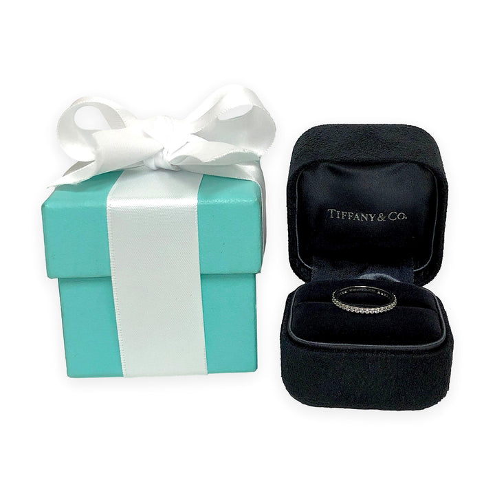 Tiffany and Co. Platinum Soleste Full Circle Round Diamond Band Size 5.5