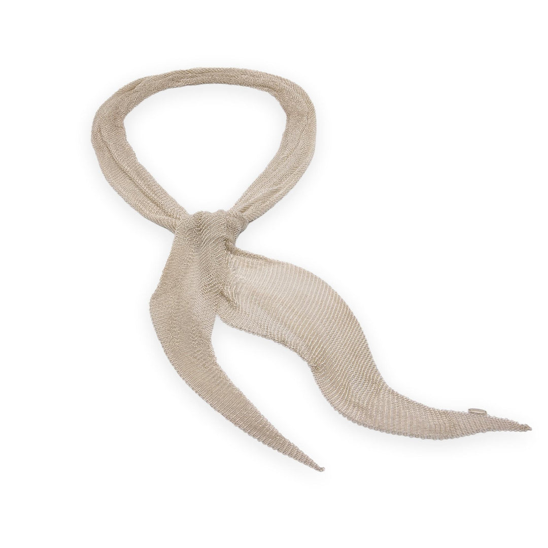 Tiffany & Co. Elsa Peretti Sterling Silver Mesh Tie Scarf Necklace 41.5" Large