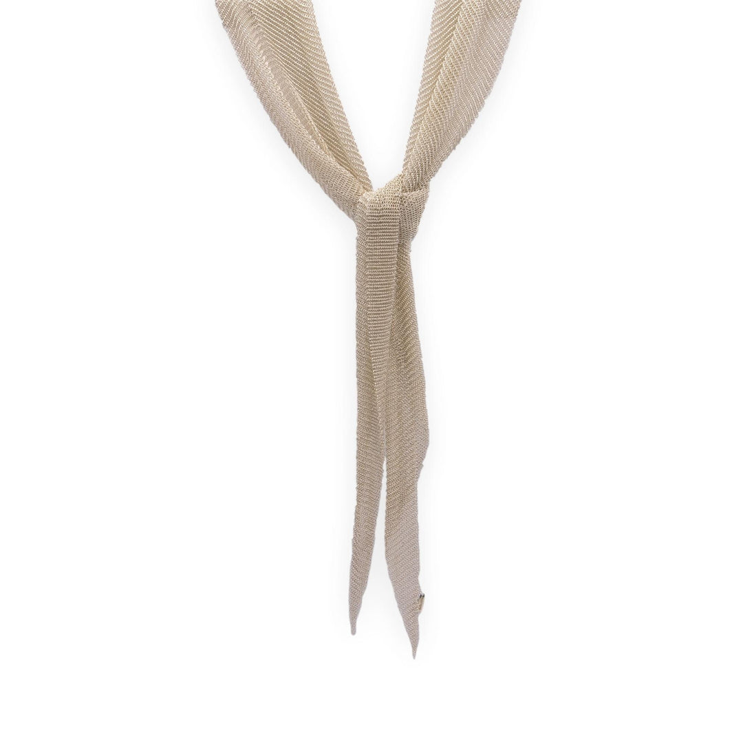 Tiffany & Co. Elsa Peretti Sterling Silver Mesh Tie Scarf Necklace 41.5" Large