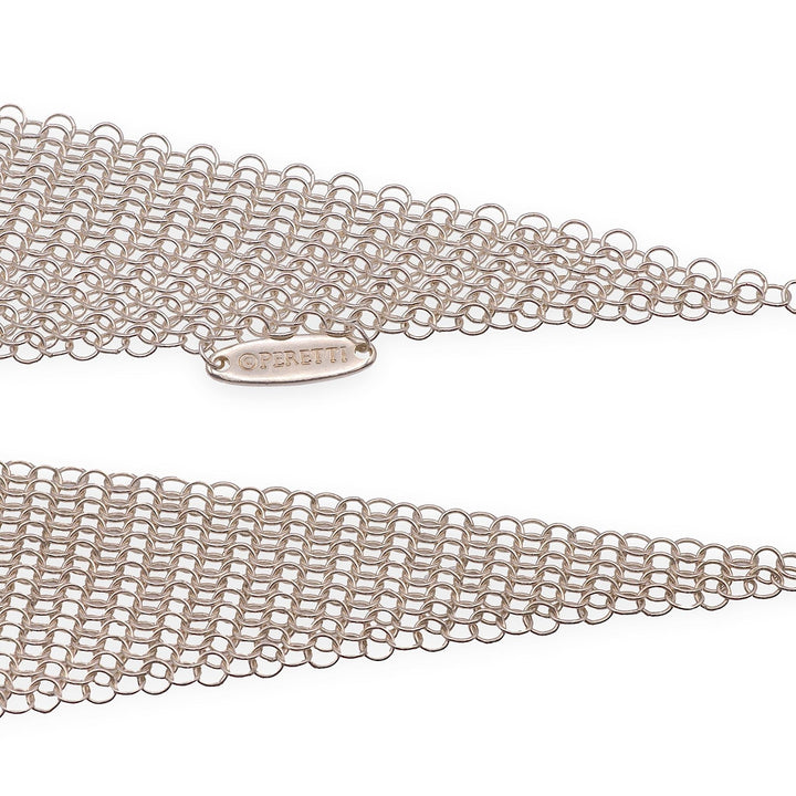 Tiffany & Co. Elsa Peretti Sterling Silver Mesh Tie Scarf Necklace 41.5" Large