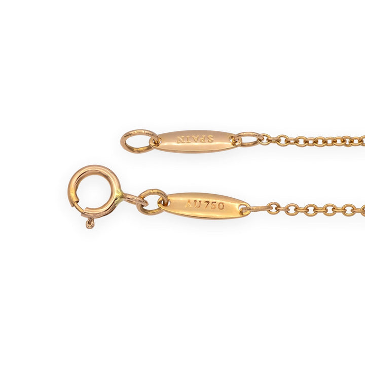 Tiffany and Co. Elsa Peretti Bean Pendant Necklace in 18K Rose Gold 9mm 24"