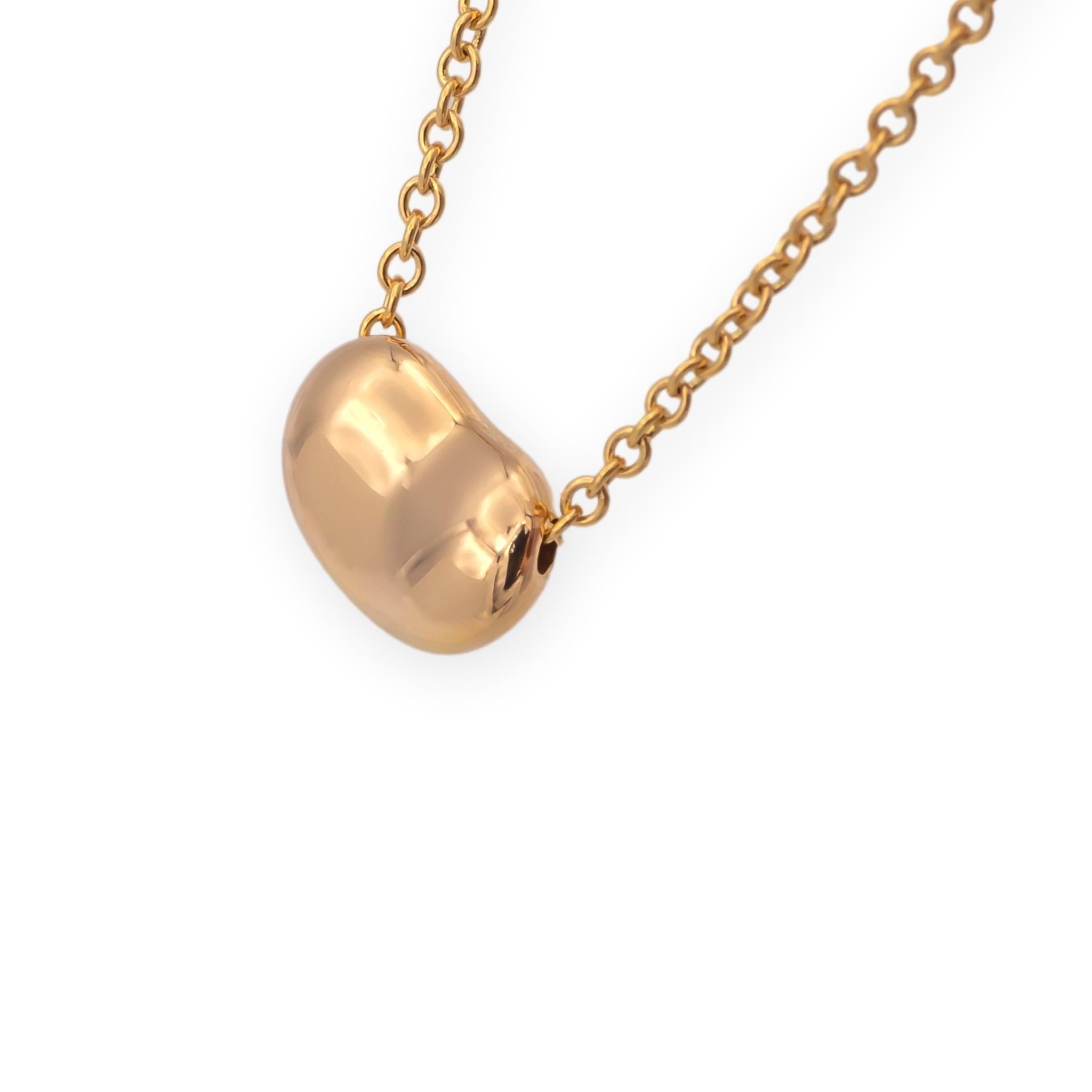 Tiffany and Co. Elsa Peretti Bean Pendant Necklace in 18K Rose