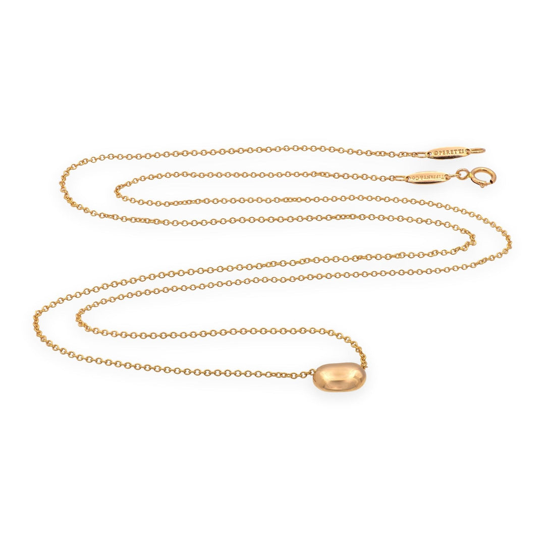 Tiffany and Co. Elsa Peretti Bean Pendant Necklace in 18K Rose Gold 9mm 24"
