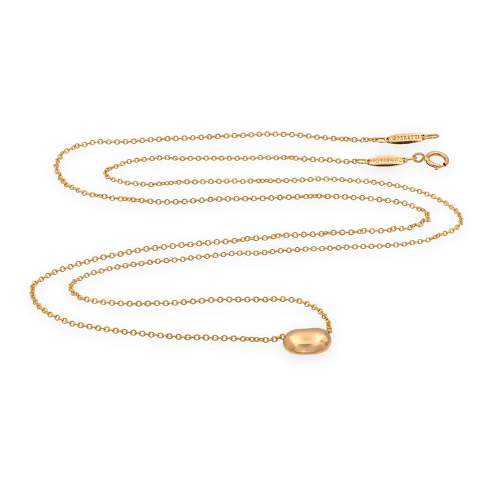 Tiffany and Co. Elsa Peretti Bean Pendant Necklace in 18K Rose Gold 9mm 24"