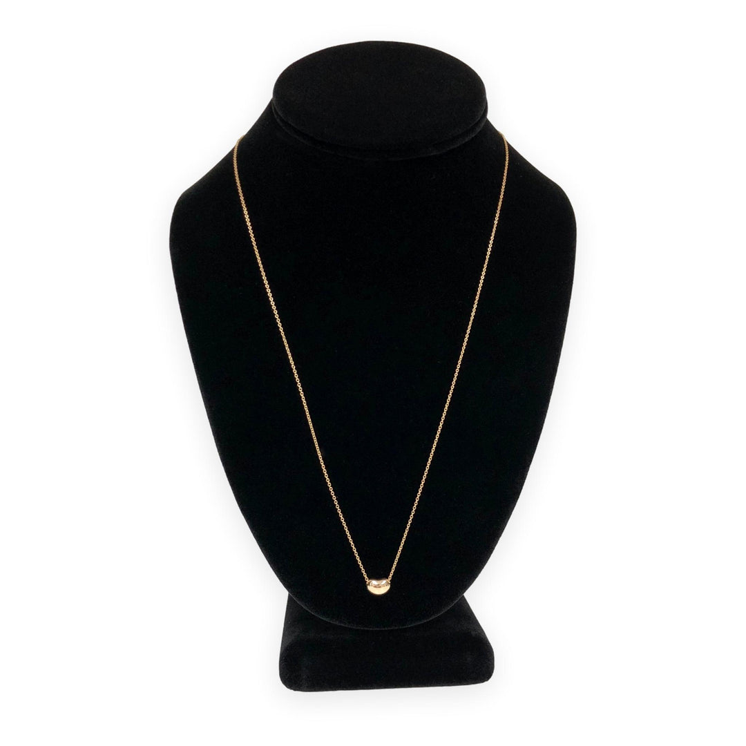 Tiffany and Co. Elsa Peretti Bean Pendant Necklace in 18K Rose Gold 9mm 24"