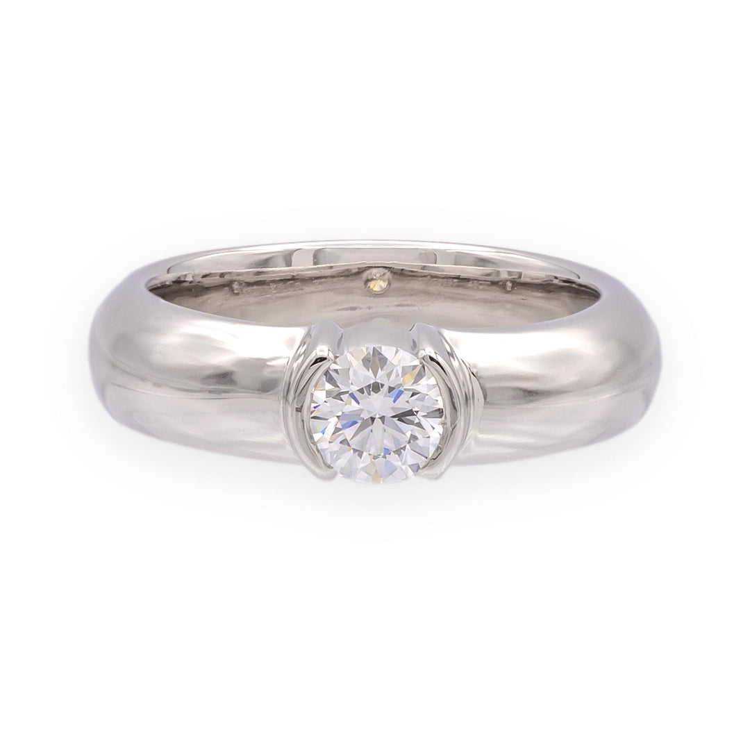 Tiffany & Co. 0.48ct Platinum Etoile Solitaire Diamond Engagement Ring F-G VVS