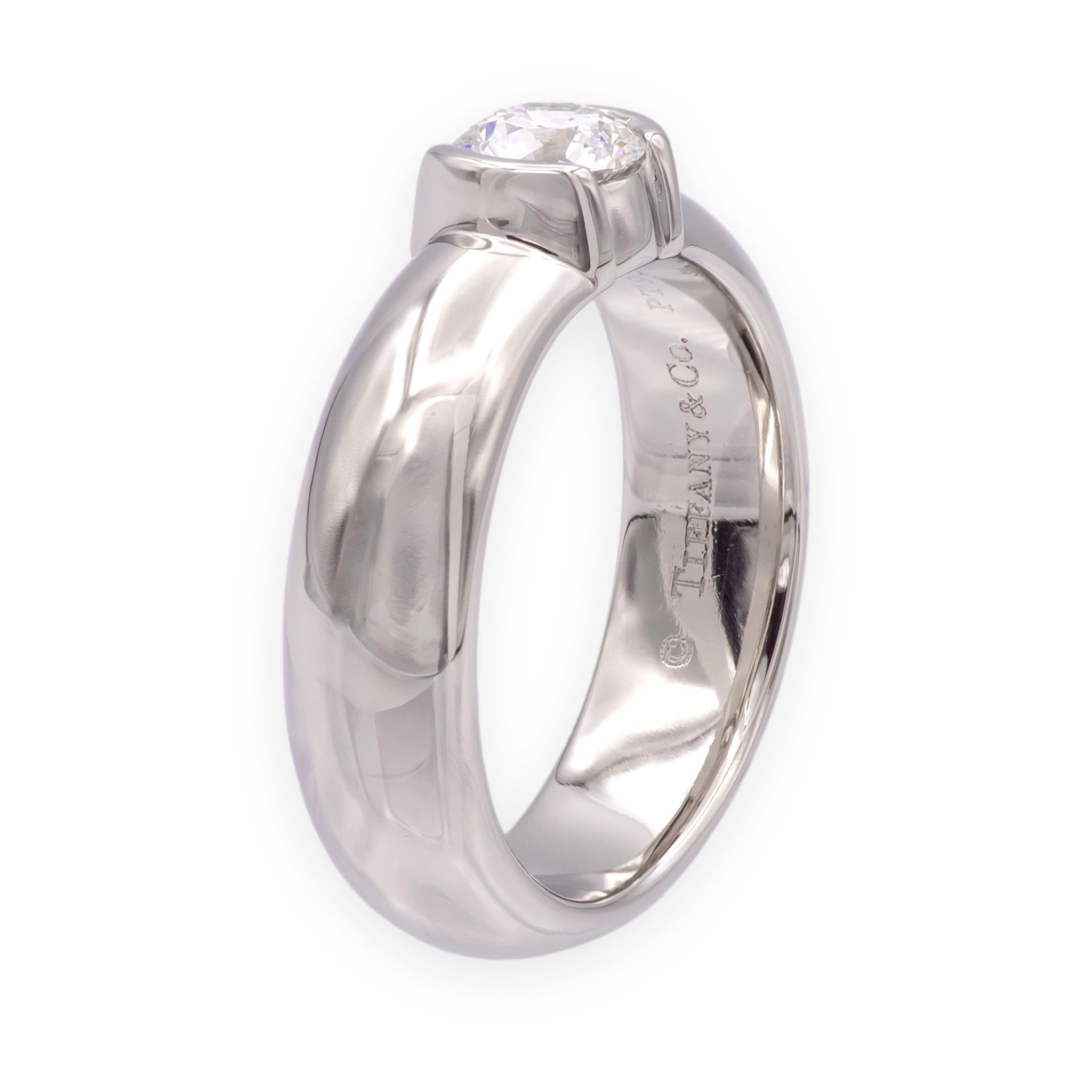 Tiffany & Co. 0.48ct Platinum Etoile Solitaire Diamond Engagement