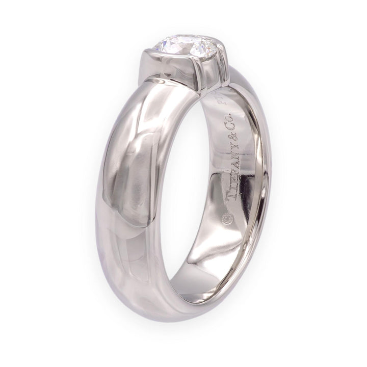 Tiffany & Co. 0.48ct Platinum Etoile Solitaire Diamond Engagement Ring F-G VVS