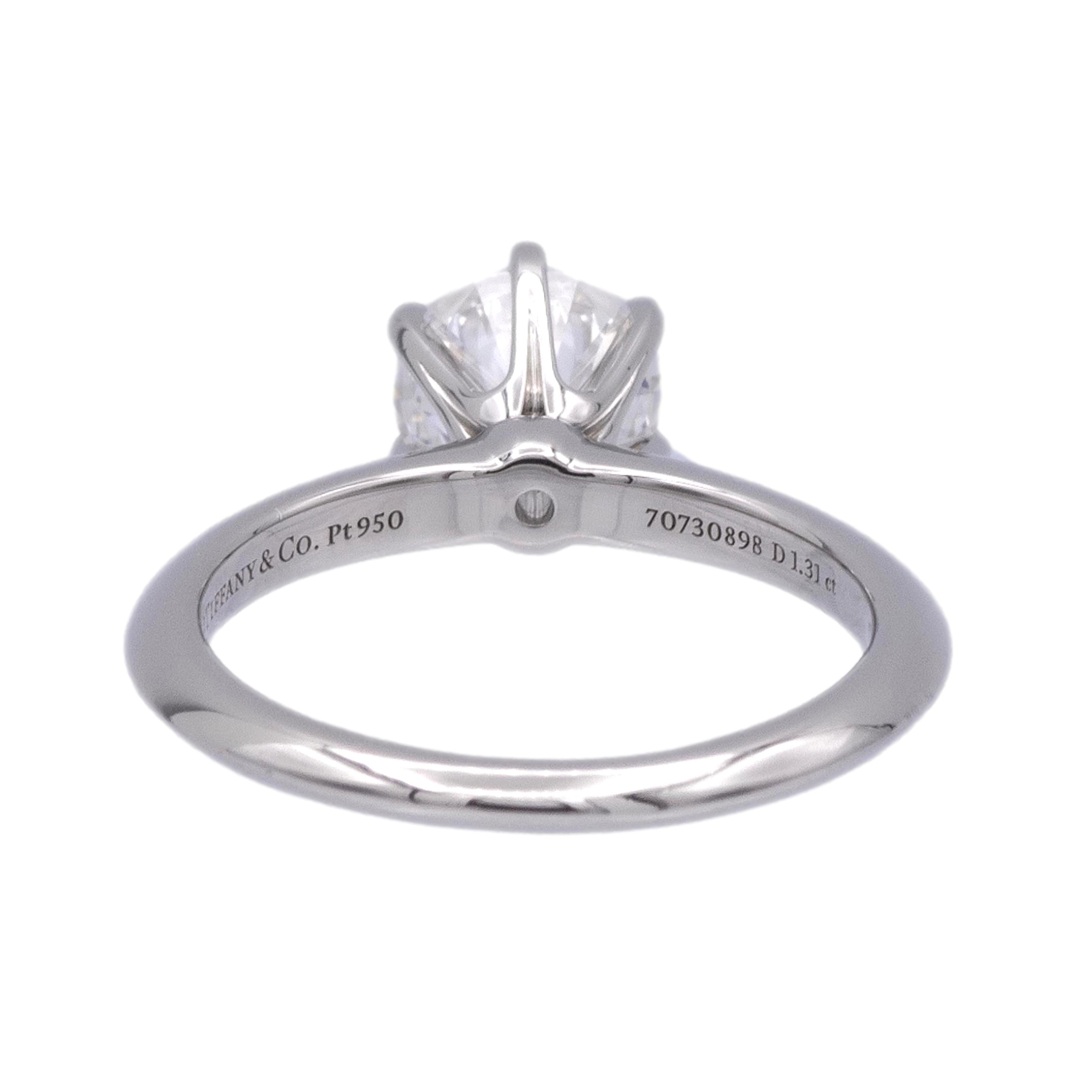 Tiffanyリング Tiffany & Co. Platinum Solitaire Round Diamond Engagement Ring
