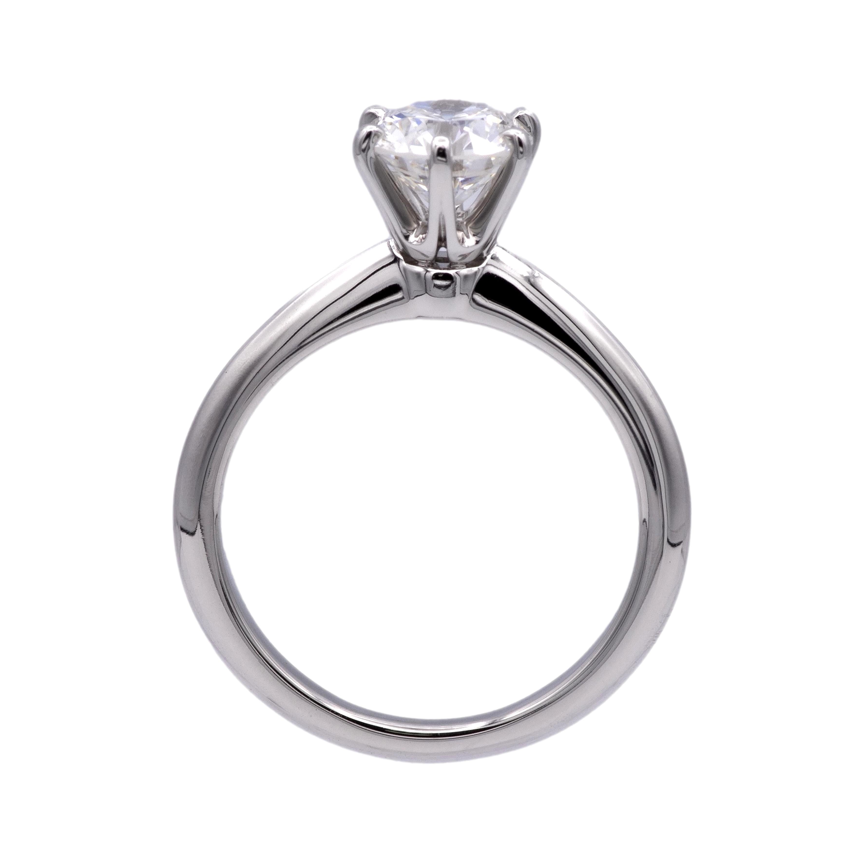 Tiffany & Co. Platinum Solitaire Round Diamond Engagement Ring