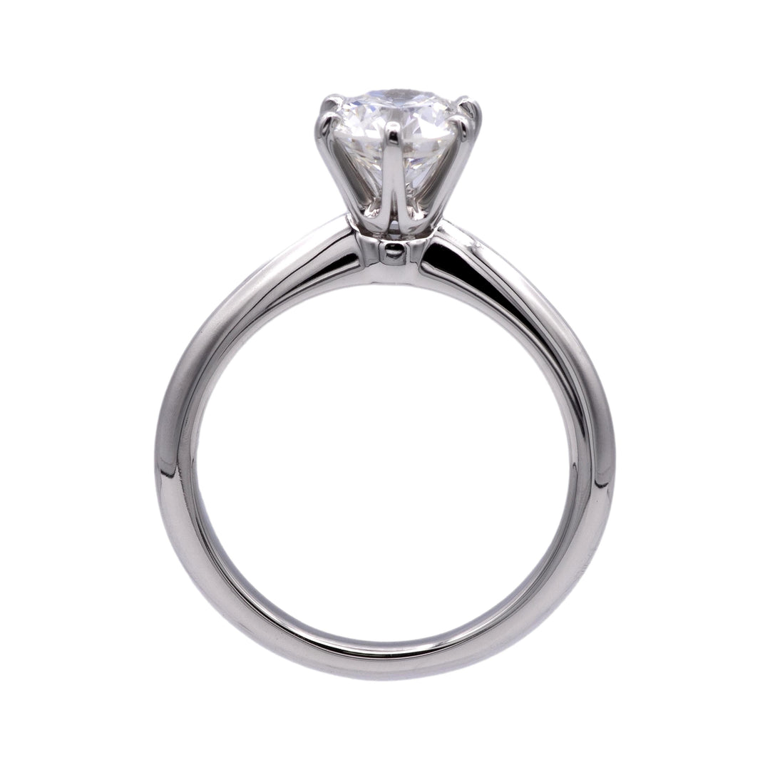 Tiffany Platinum Solitaire Round Diamond Engagement Ring