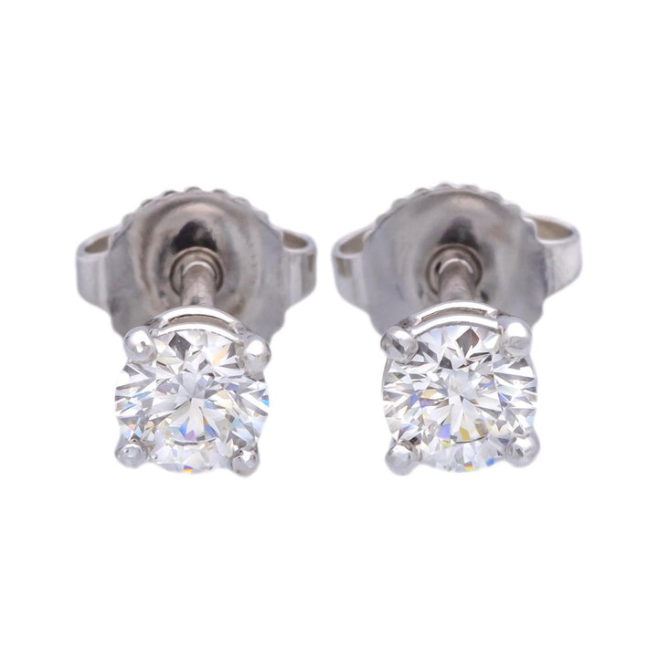 Tiffany & Co. Platinum Round .62 Cts. TW Diamond FVS1 Solitaire Stud Earrings