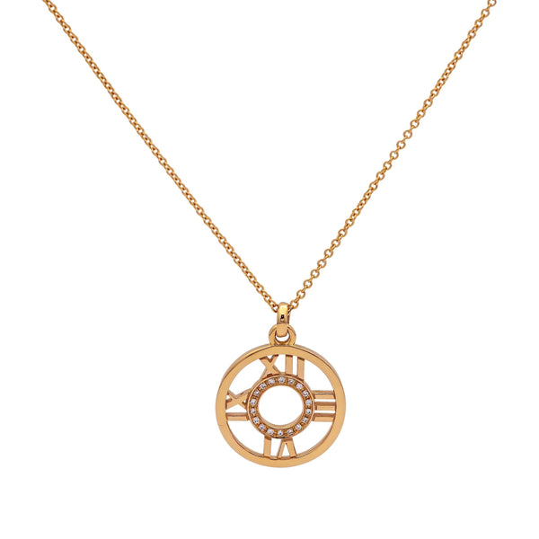 【Tiffany & Co】Letterペンダント 18k Rose Gold with Diamonds Elsa Peretti™ Small Alphabet Pendant in Rose Gold with