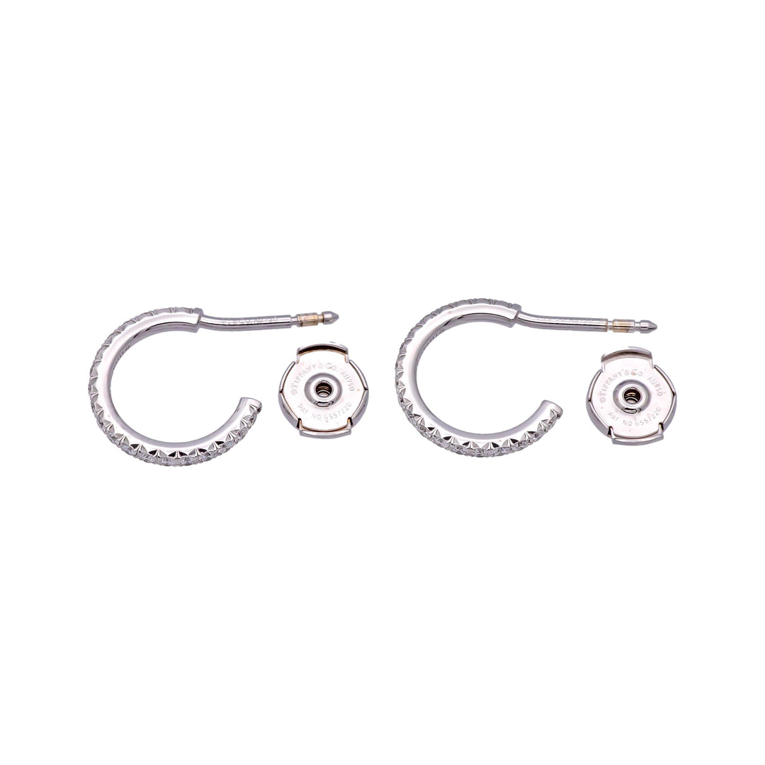 Tiffany & Co. 18K White Gold Metro .30ct Diamond Hoop Earrings, Small