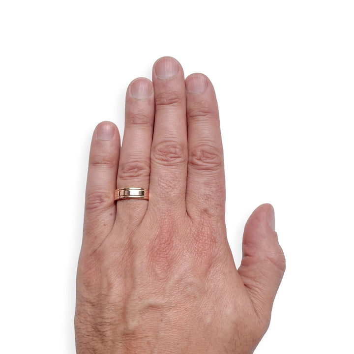 Tiffany & Co. 18K Rose Gold Double Milgrain Men's Wedding Band Ring Size 10