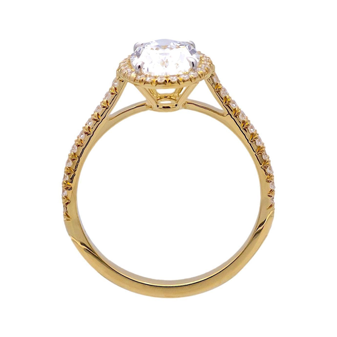 Tiffany & Co. 18K Yellow Gold Oval Diamond Soleste Engagement Ring 2.02ctTW FVS1