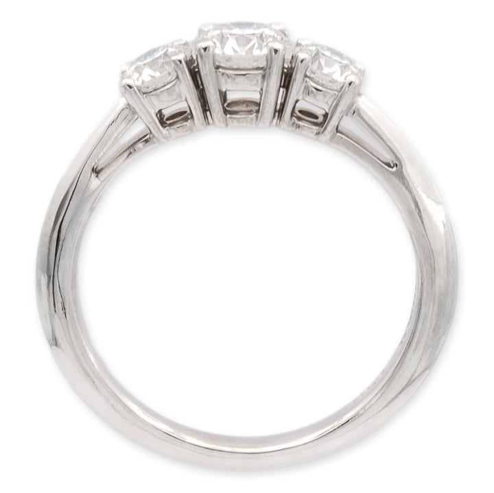 Tiffany and Co. Three Stone Round Diamond Engagement Ring 1.02Cts Total