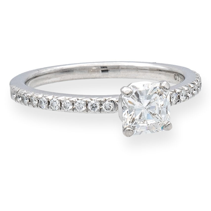 Tiffany & Co. Platinum True Cut Diamond Engagement Ring .59 ct TW FVS1