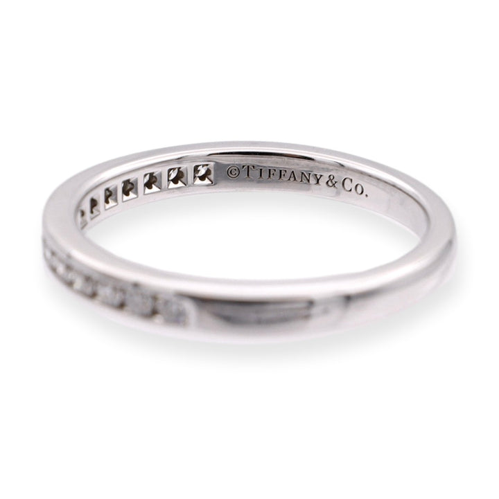 Tiffany & Co Platinum Half Circle Eternity Band Ring .24 ct 2.6 mm Size 5.5