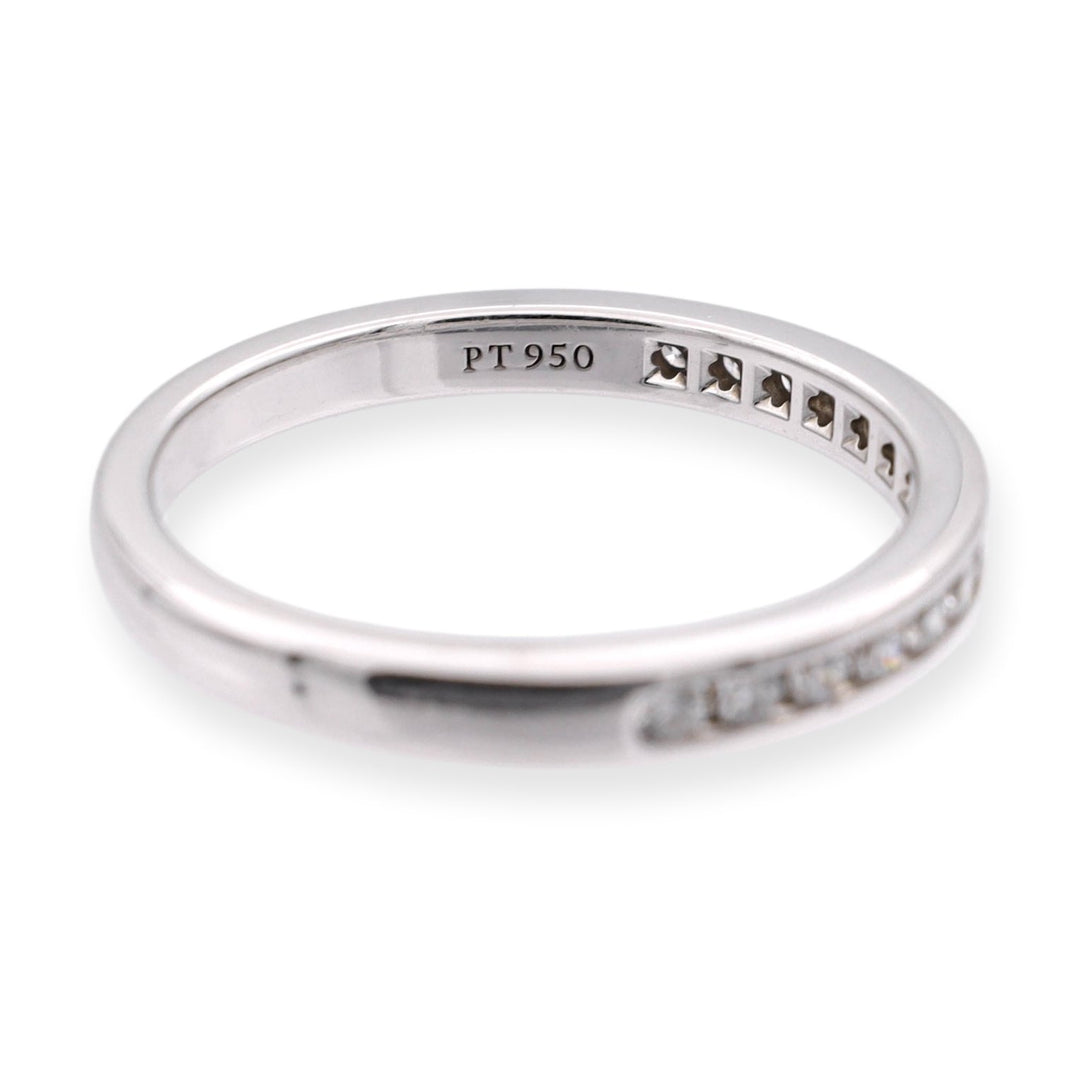 Tiffany & Co Platinum Half Circle Eternity Band Ring .24 ct 2.6 mm Size 5.5