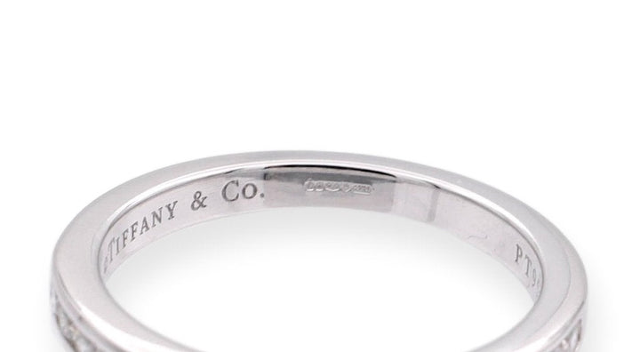 Tiffany & Co Platinum Half Circle Eternity Band Ring .24 ct 2.6 mm Size 5.5