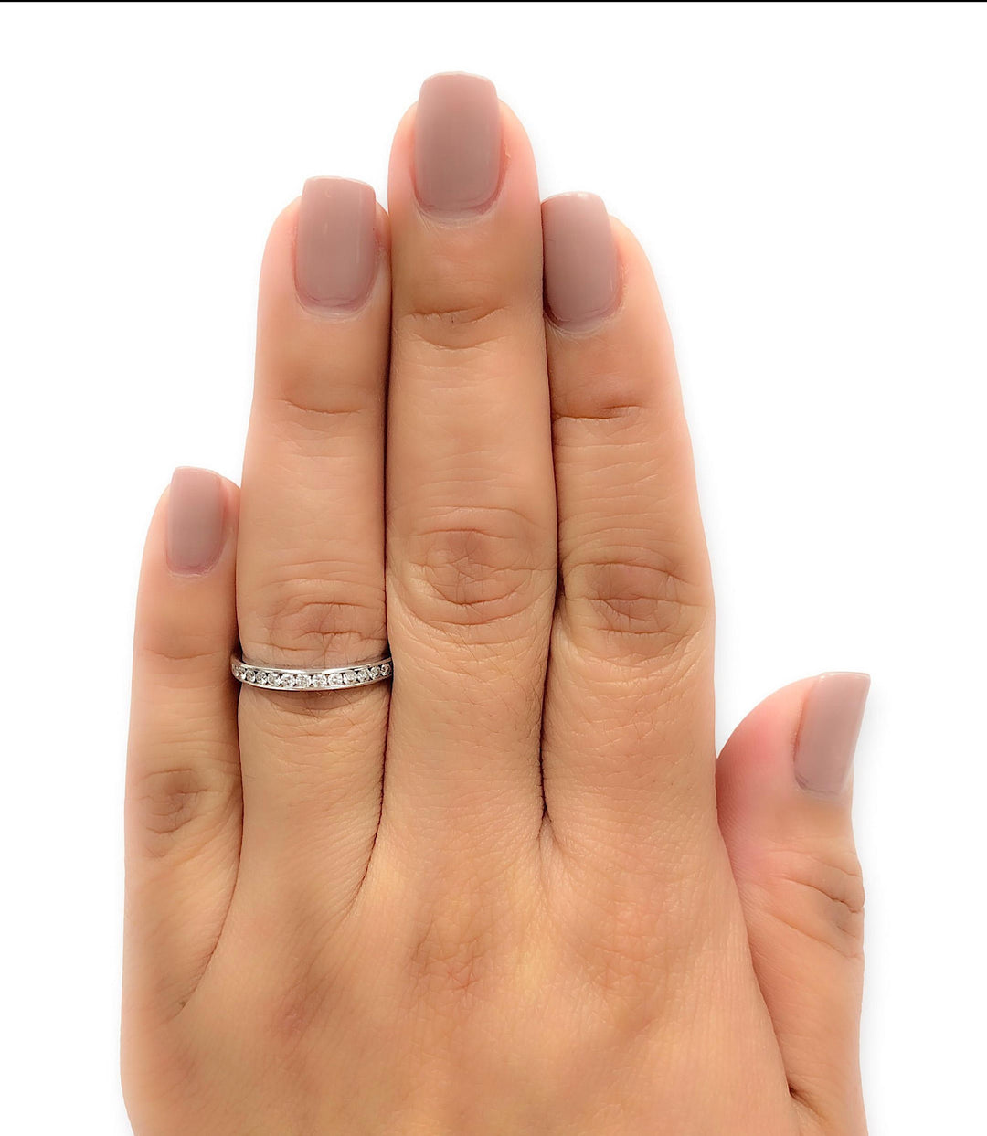 Tiffany Co Platinum Half Circle Eternity Band Ring mm