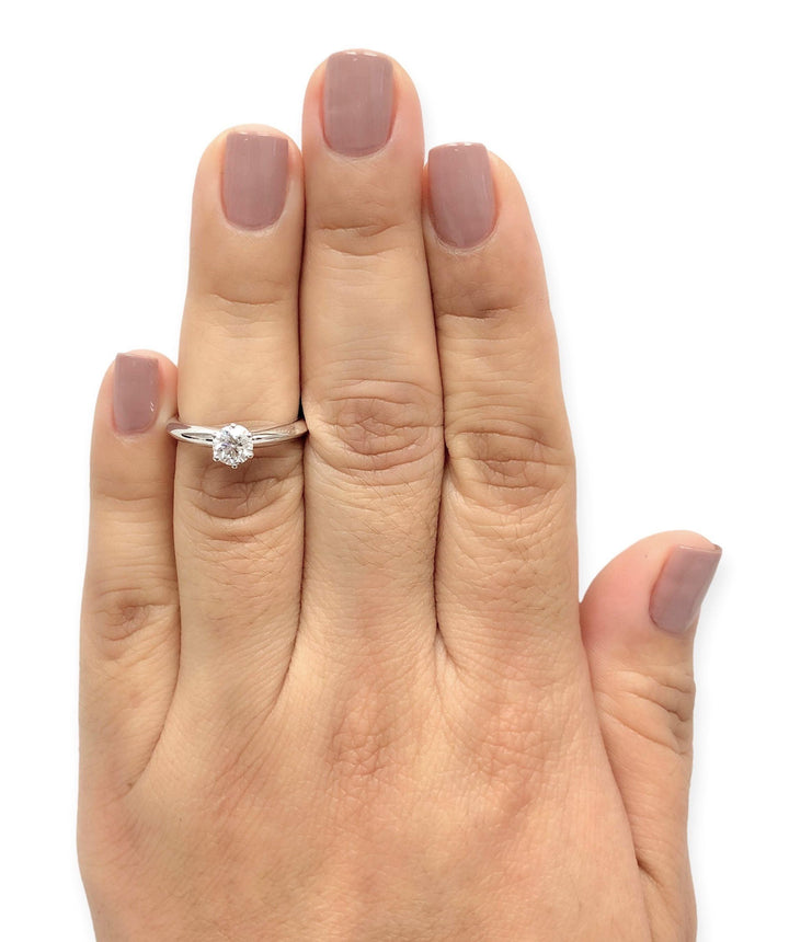 Tiffany & Co. Platinum .57 ct F VS2 Diamond Solitaire Engagement Ring w/papers