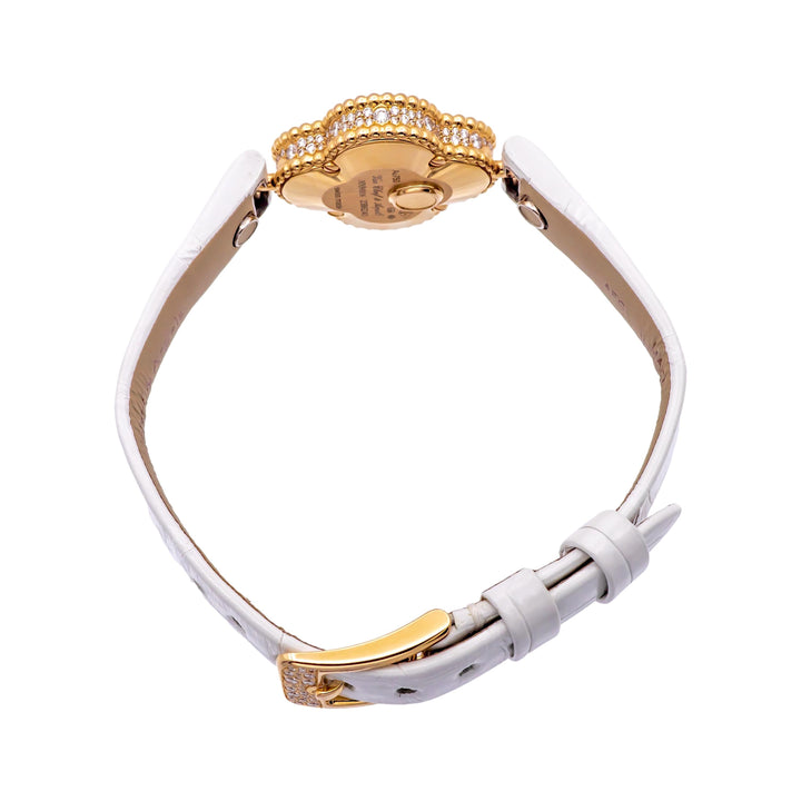 Ladie's Van Cleef & Arpels 18K Rose Gold Sweet Alhambra Diamond Watch 23mm