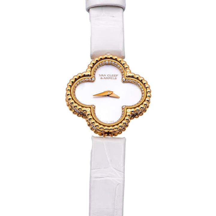 Ladie's Van Cleef & Arpels 18K Rose Gold Sweet Alhambra Diamond Watch 23mm