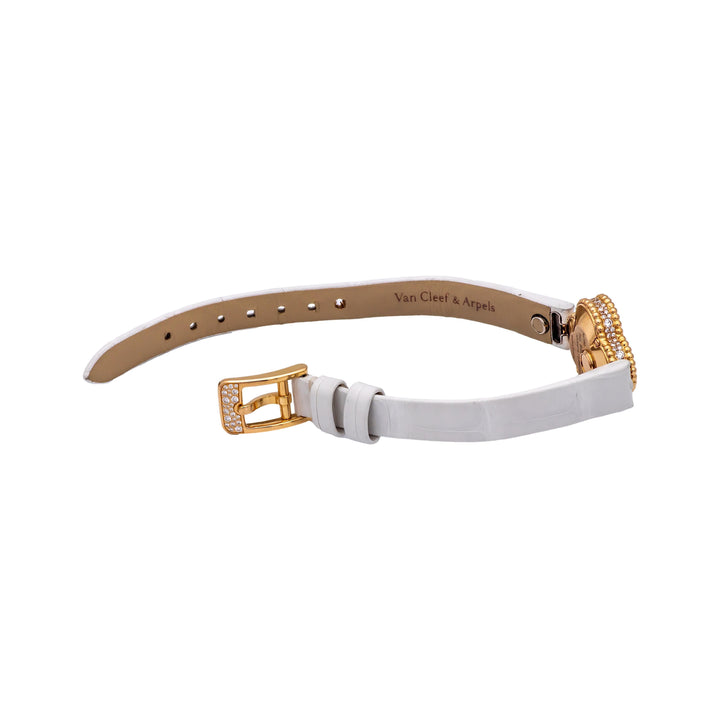 Ladie's Van Cleef & Arpels 18K Rose Gold Sweet Alhambra Diamond Watch 23mm