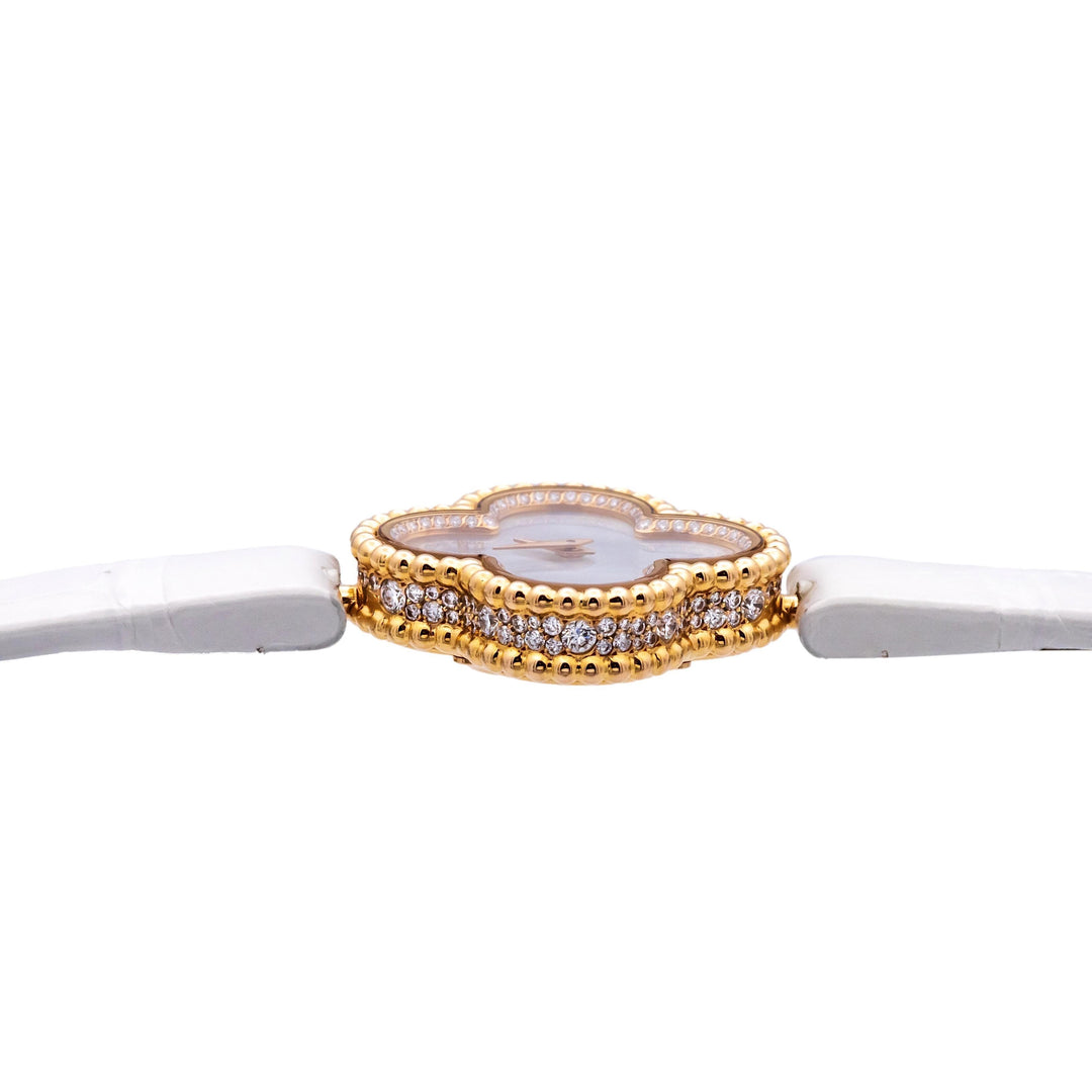 Ladie's Van Cleef & Arpels 18K Rose Gold Sweet Alhambra Diamond Watch 23mm