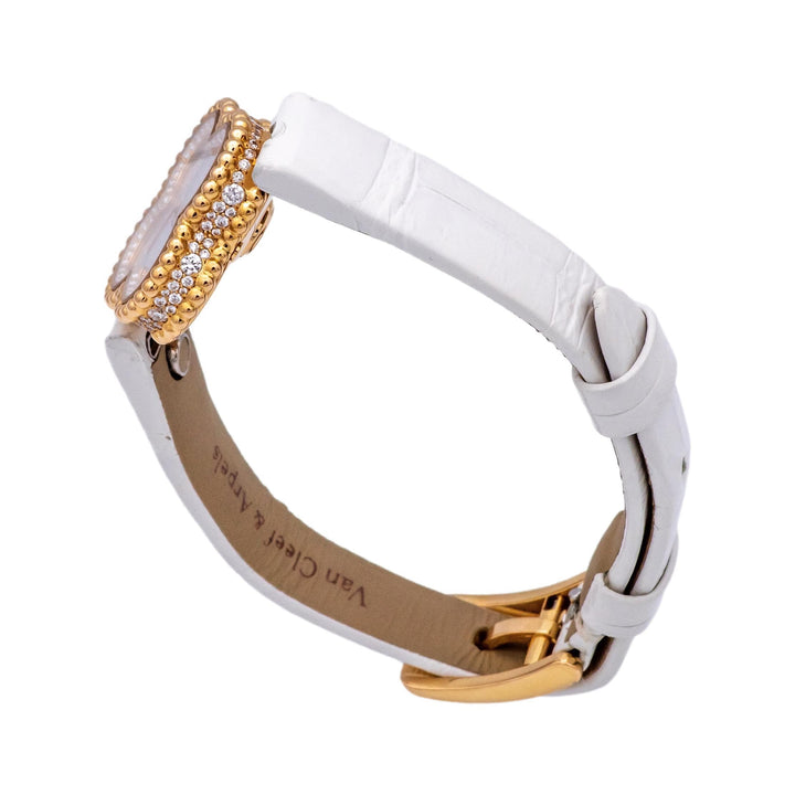 Ladie's Van Cleef & Arpels 18K Rose Gold Sweet Alhambra Diamond Watch 23mm
