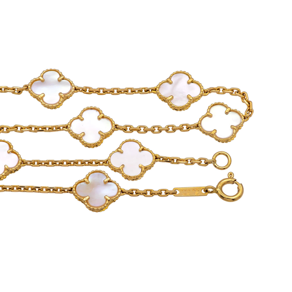 Van Cleef & Arpels 18K Yellow Gold Vintage Alhambra 10 Motif  Necklace Ca. 2000