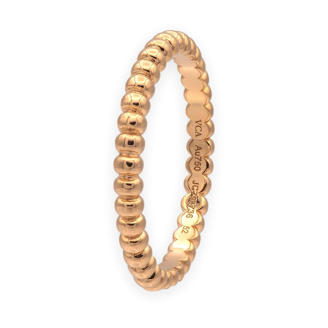 Van Cleef & Arpels Perlée Pearls of Gold 18K Rose Gold Band Ring Small Size 6