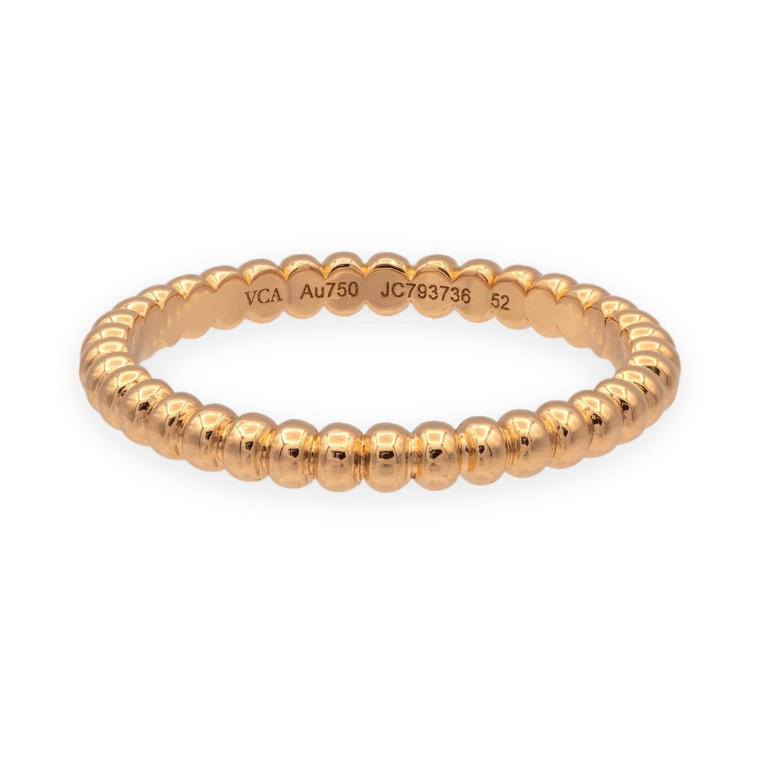 Van Cleef & Arpels Perlée Pearls of Gold 18K Rose Gold Band Ring Small Size 6