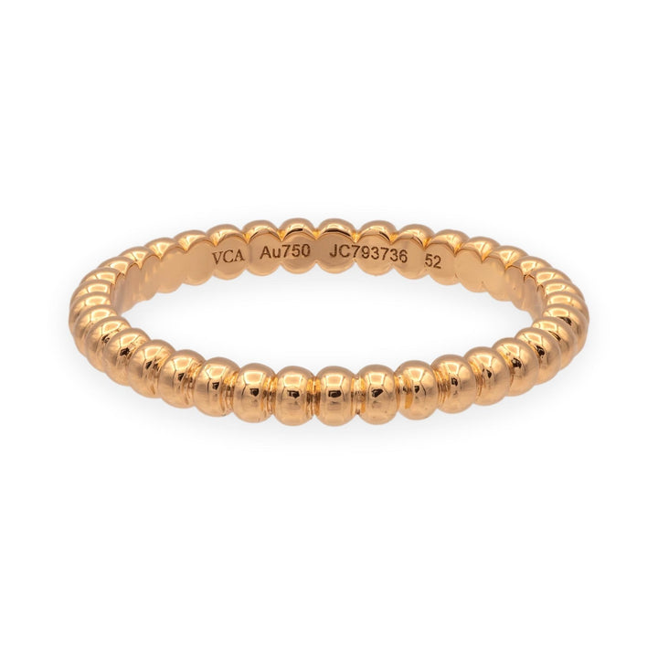 Van Cleef & Arpels Perlée Pearls of Gold 18K Rose Gold Band Ring Small Size 6