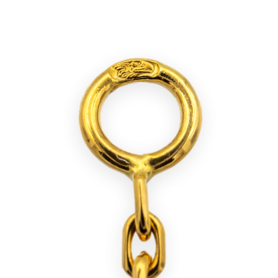 Van Cleef & Arpels Vintage Alhambra Onyx Necklace Pendant 18K Yellow Gold