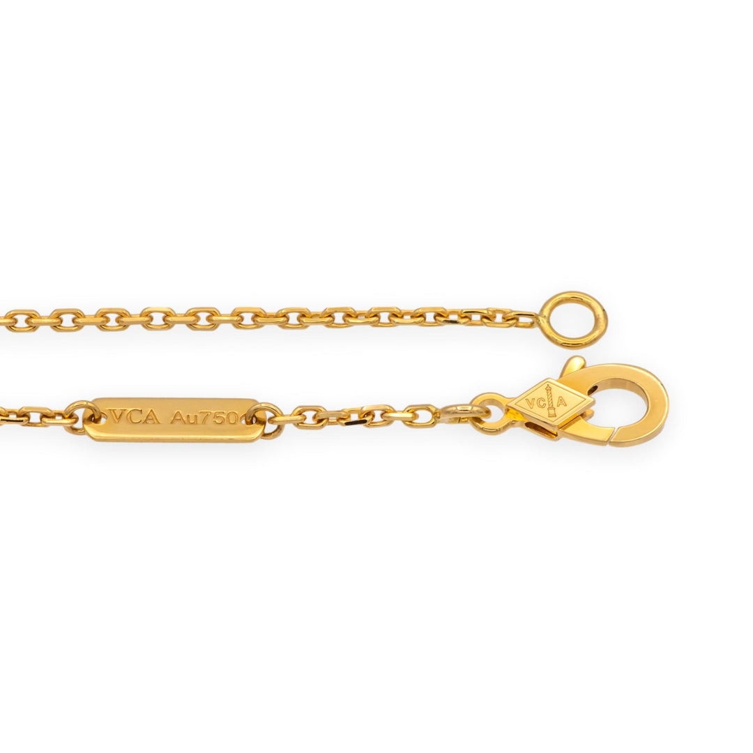 Van Cleef & Arpels Vintage Alhambra Onyx Necklace Pendant 18K Yellow Gold