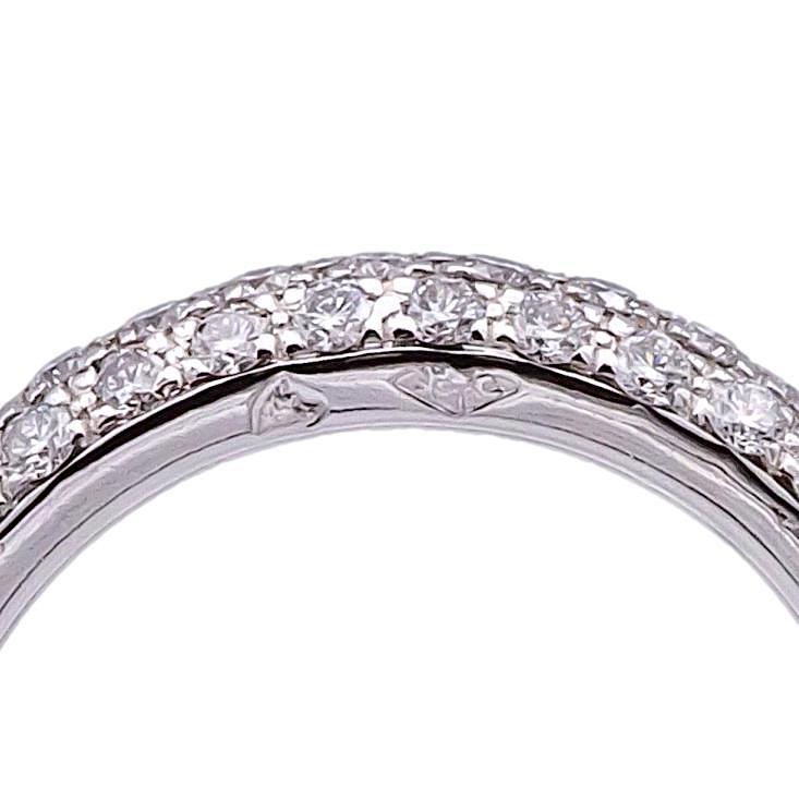 Vintage Cartier Platinum 3 Row Pave Diamond Eternity Domed Band Size 4 1.36 Ct.