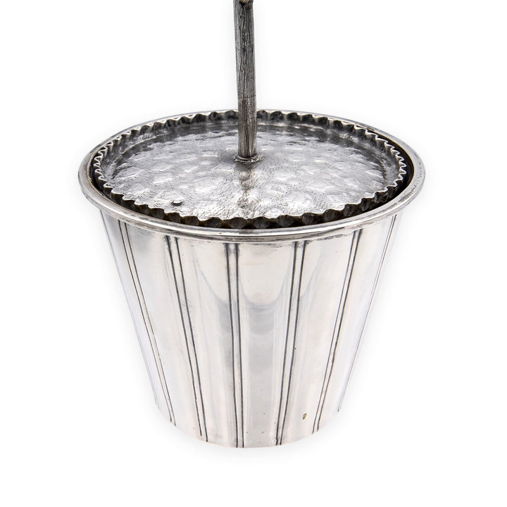 Attilio Codognato Signed 800 Silver & Red Coral Holly Tree Objet d'Art, Ca. 1990