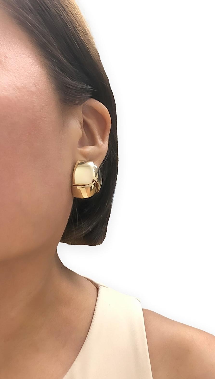 Vintage Tiffany & Co. 18K Yellow Gold Woven Sculptural Earrings - 1970's Italy