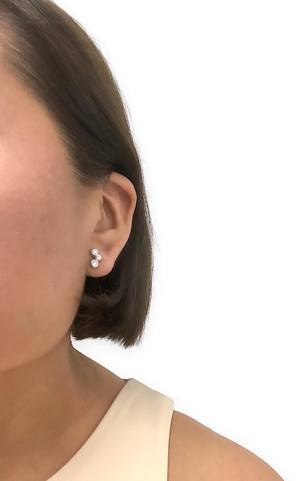 Vintage Tiffany & Co. Platinum Bubble Diamond Studs Earrings