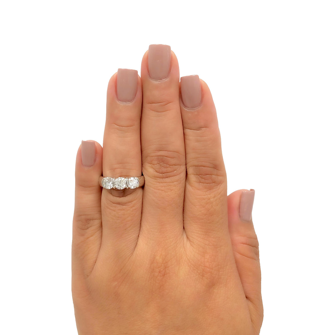 Vintage Tiffany Platinum Stone Round Cut Engagement Ring