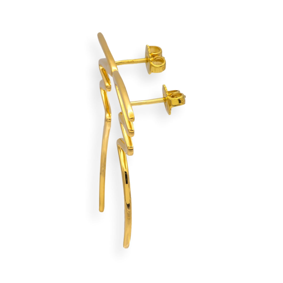 Vintage Paloma Picasso Tiffany & Co. 18K Yellow Gold Scribble Zig Zag Earrings