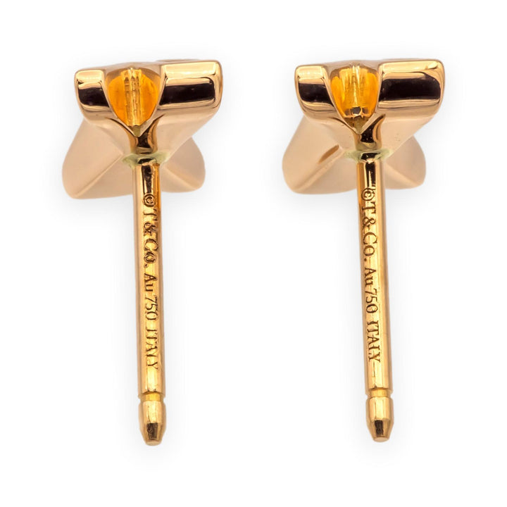 Vintage Tiffany & Co. 18K Rose Gold Atlas X Diamond Stud Earrings