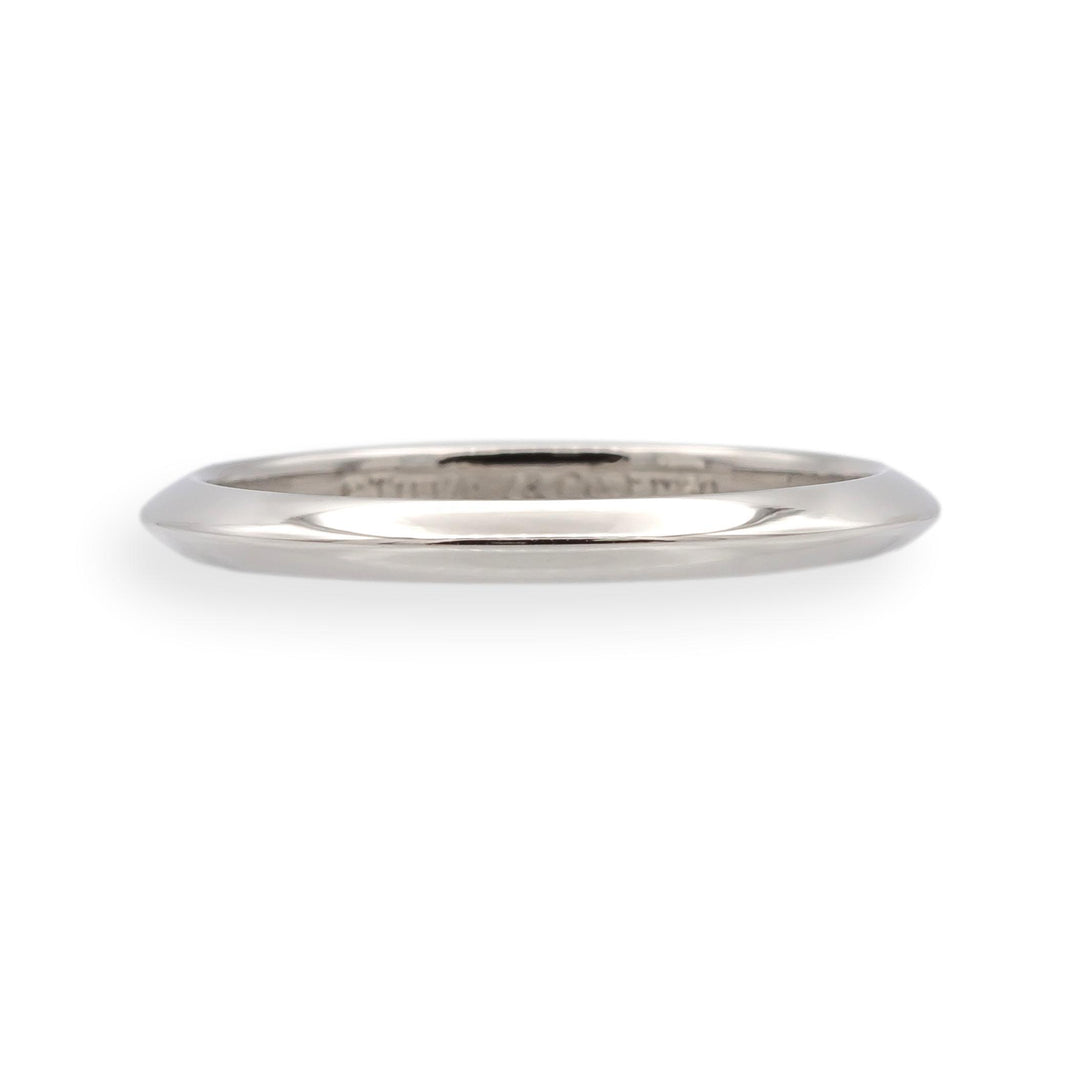 Vintage Tiffany & Co. Platinum Knife-Edge Wedding Band Ring 2 mm Sz 5.5